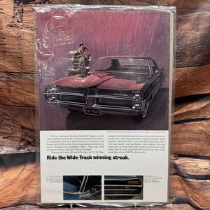 1967 Pontiac Bonneville Grand Prix Vintage Print Ad Wide Track Car Art 6.75x10